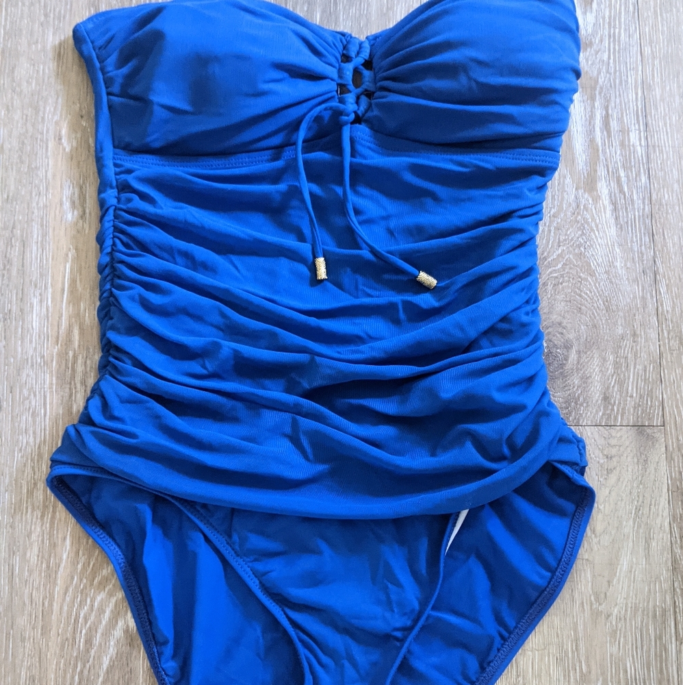 Blue Ralph Lauren strapless swimsuit One-piece